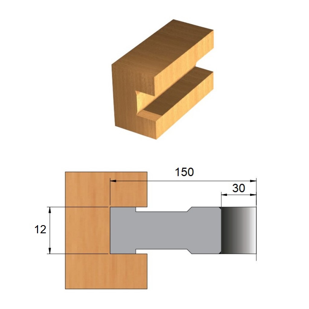 Fresa para Ranhura de Aço Ø150 x 12 x 30 – 8 Dentes - Cód. 2800.32